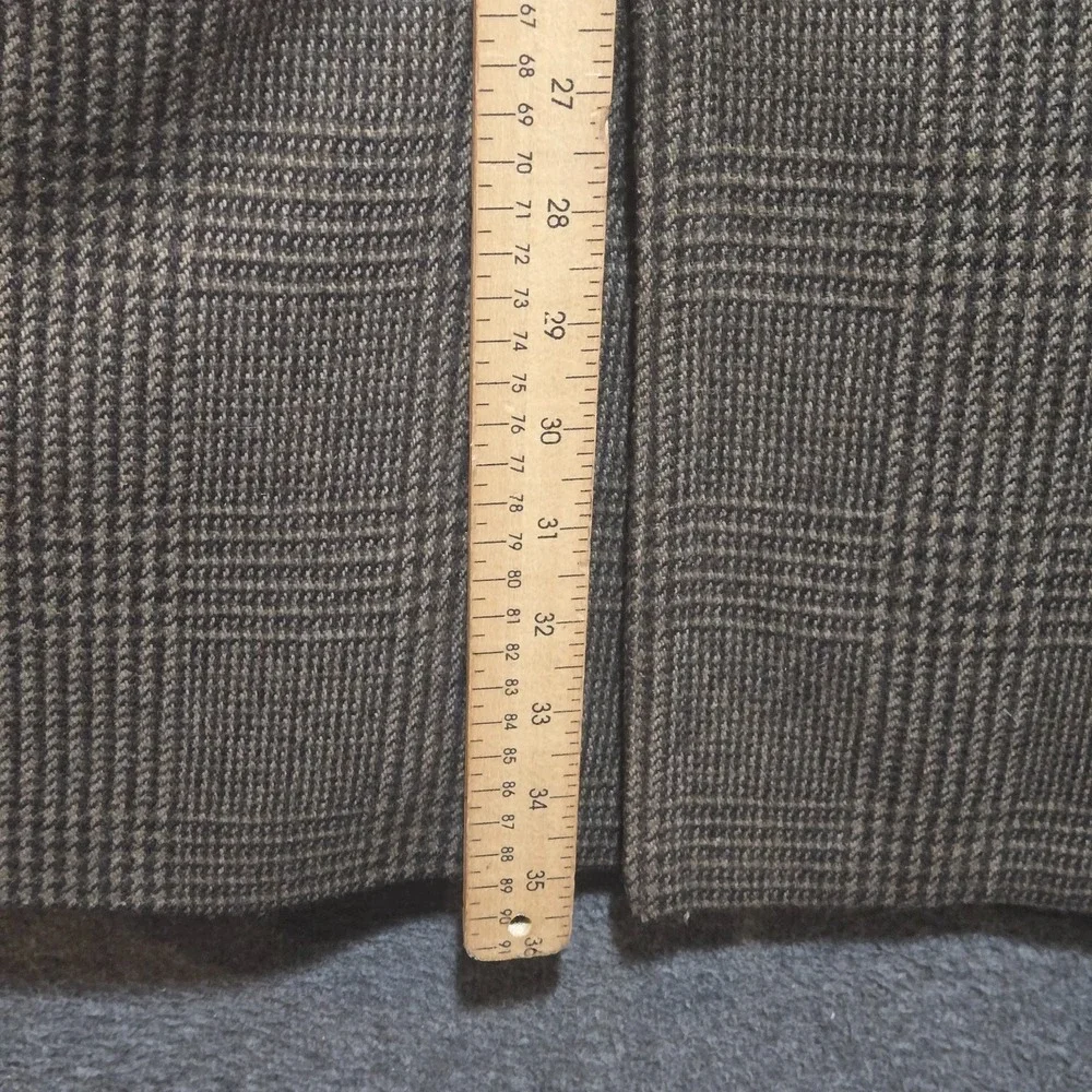 Banana Republc Overcoat Double Breasted Sz M Brown Glen Plaid Houndstooth Wool
